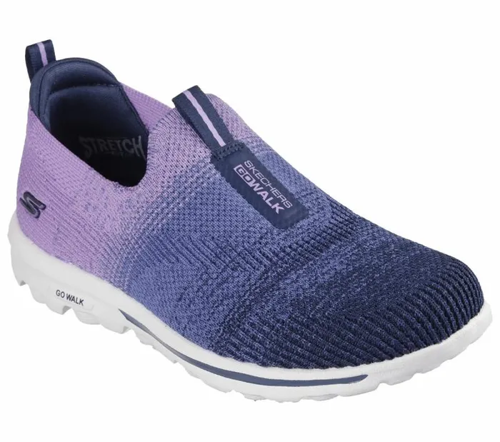 Skechers GO WALK Travel 8211 Ibiza Navy Lavender Women Casual Sneakers Skechers GO WALK Travel 8211 Ibiza Navy Lavender Women Casual Sneakers