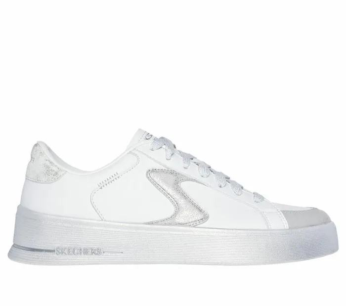 Skechers Hiland 8211 Quite Chic White Silver Women Casual Sneakers