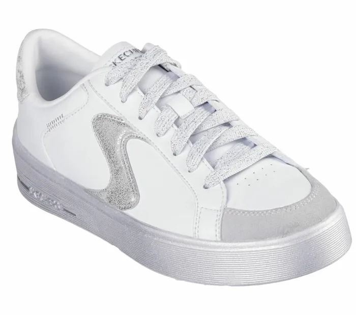 Skechers Hiland 8211 Quite Chic White Silver Women Casual Sneakers Skechers Hiland 8211 Quite Chic White Silver Women Casual Sneakers