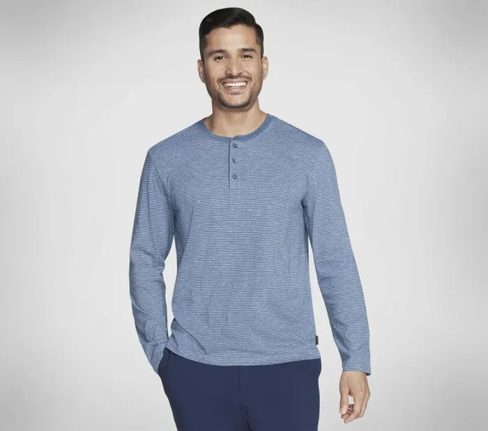 Skechers Skech Jersey Henley Denim Men Tops