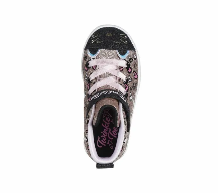 Skechers Twinkle Toes TwiLites 20 8211 Kitty Cutie Rosegold Kids Athletic Shoes and Sneakers