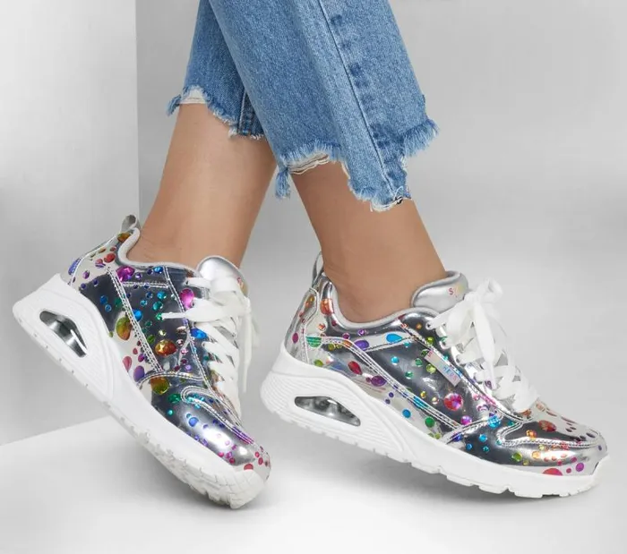 Skechers Uno 8211 Metallic Lava Silver Multi Women Casual Sneakers