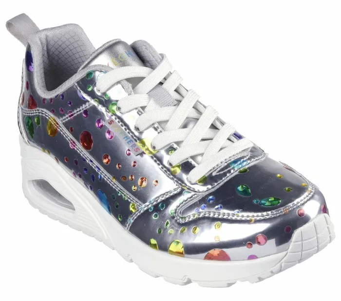 Skechers Uno 8211 Metallic Lava Silver Multi Women Casual Sneakers