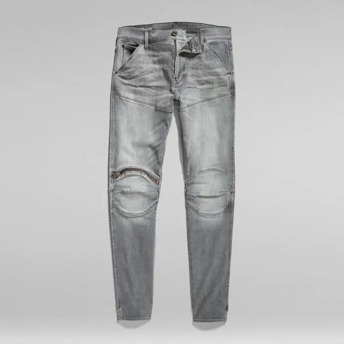 Skinny Men GStar RAW 5620 3D Zip Knee Skinny Jeans Sun Faded Glacier Grey