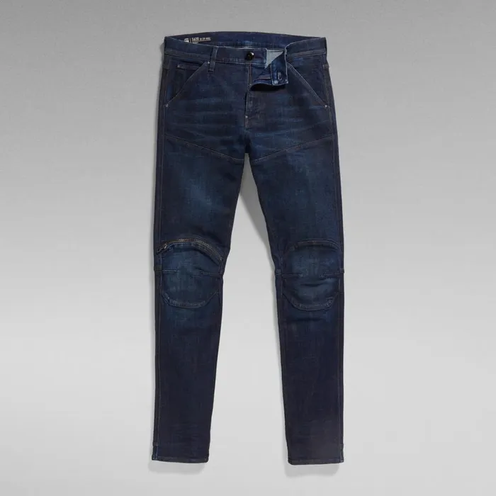Skinny Men GStar RAW 5620 3D Zip Knee Skinny Jeans Worn In Dark Sapphire