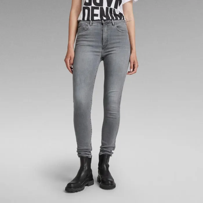 Skinny Women GStar RAW Kafey Ultra High Skinny Jeans Sun Faded Moon Grey