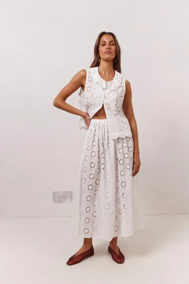 Sleeveless Women VRG GRL Maisie Top Anglaise Sleeveless Women VRG GRL Maisie Top Anglaise