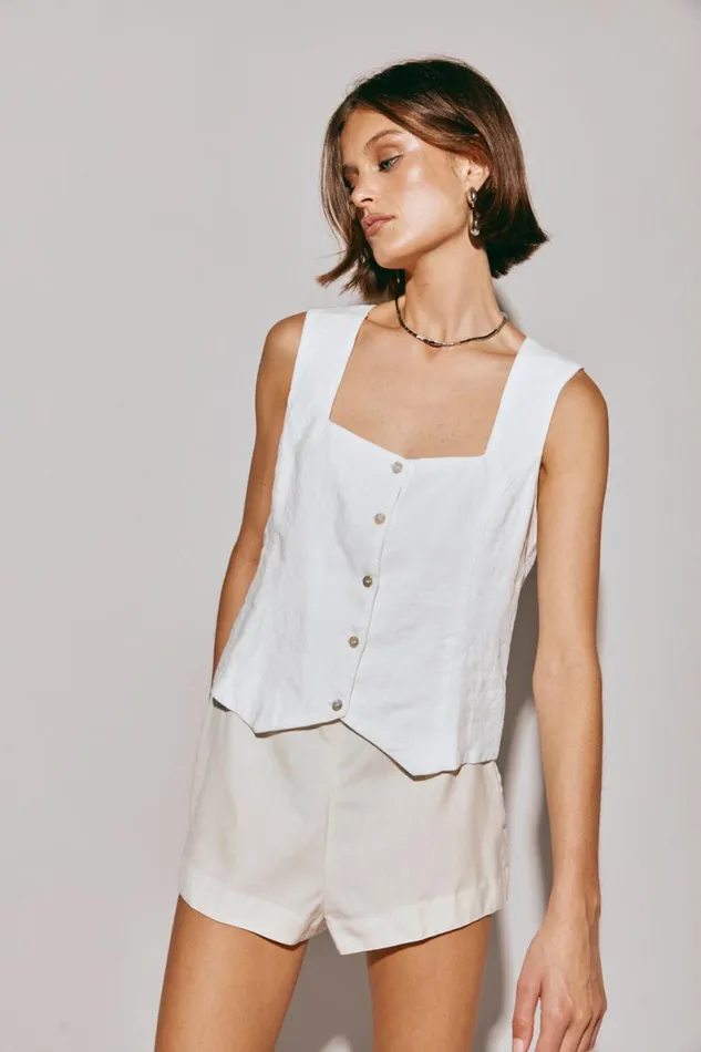 Sleeveless Women VRG GRL Mimi Top White Sleeveless Women VRG GRL Mimi Top White