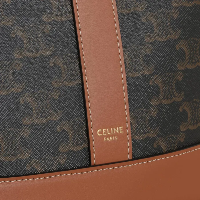 Small Bucket In Triomphe Canvas And Calfskin Tan Women CELINE TRIOMPHE CANVAS Small Bucket In Triomphe Canvas And Calfskin Tan Women CELINE TRIOMPHE CANVAS