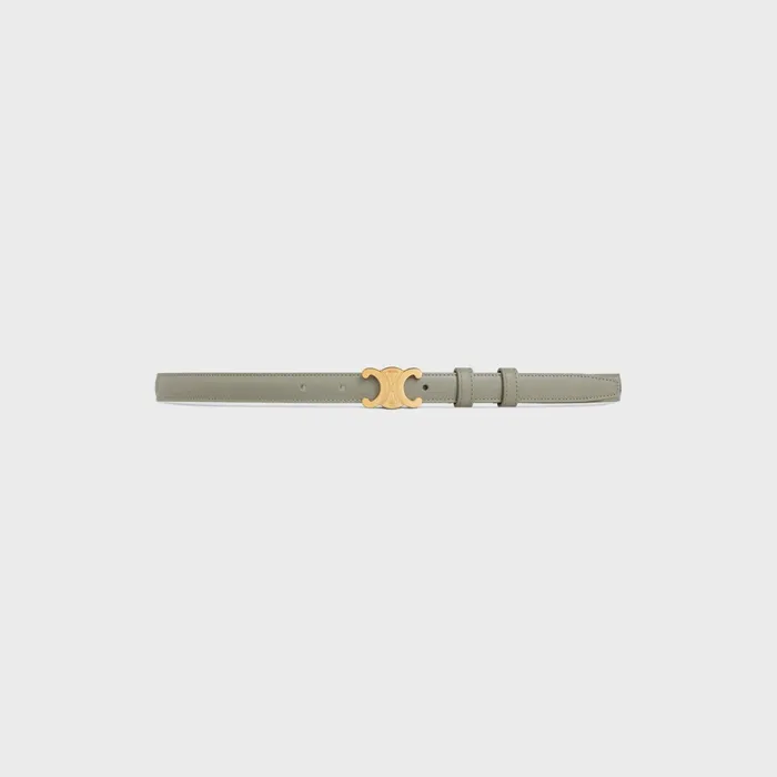 Small Triomphe Belt In Taurillon Leather Green Clay Women CELINE BELTS