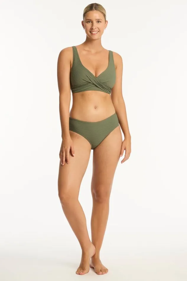 Spinnaker Cross Front Multifit Bra Spinnaker Khaki Women Sea Level Tops