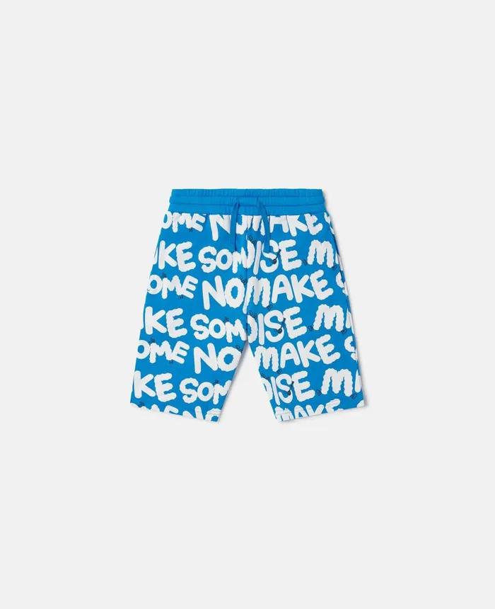 Stella McCartney 039Make Some Noise039 Sweat Shorts Blue Kids Pants and Shorts