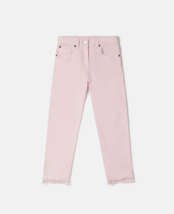 Stella McCartney Distressed Hem Straight Leg Jeans Multicolour Kids Pants and Shorts Stella McCartney Distressed Hem Straight Leg Jeans Multicolour Kids Pants and Shorts