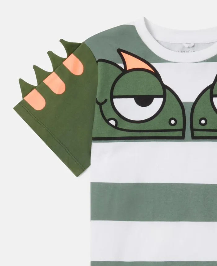 Stella McCartney Double Gecko Striped TShirt Multicolour Kids TShirts And Sweatshirt Stella McCartney Double Gecko Striped TShirt Multicolour Kids TShirts And Sweatshirt