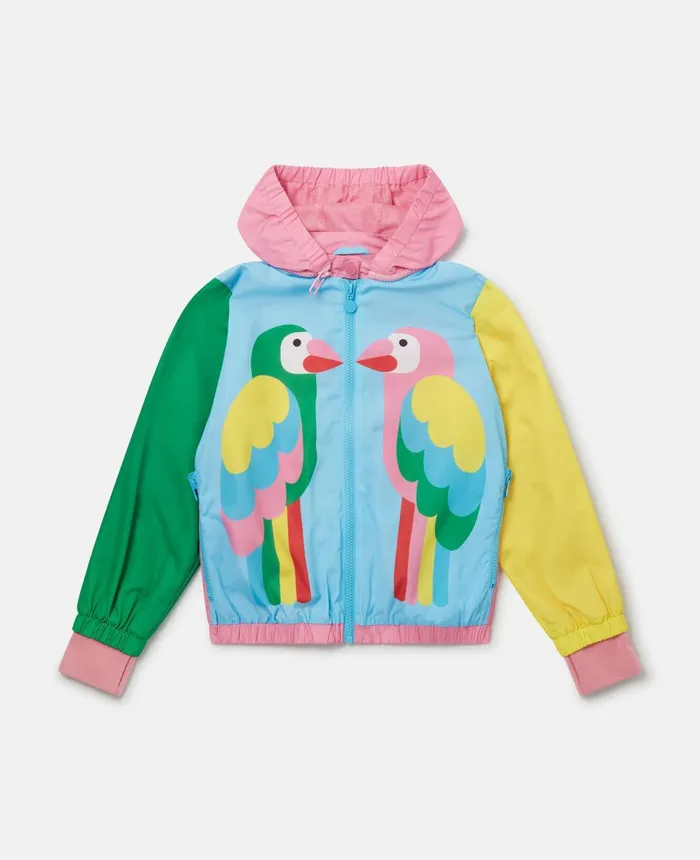 Stella McCartney Double Parrot Print Hooded Jacket Multicolour Kids Outerwear Stella McCartney Double Parrot Print Hooded Jacket Multicolour Kids Outerwear