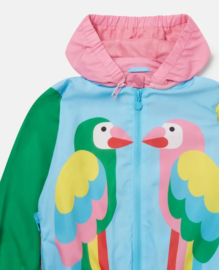 Stella McCartney Double Parrot Print Hooded Jacket Multicolour Kids Outerwear Stella McCartney Double Parrot Print Hooded Jacket Multicolour Kids Outerwear