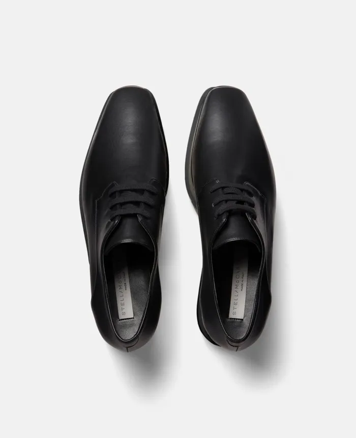 Stella McCartney Elyse Logo Platform Shoes Black Women Wedges