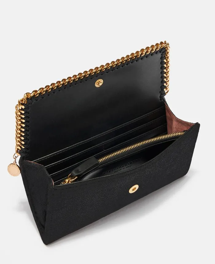Stella McCartney Falabella Continental Wallet Black Women Long Wallets