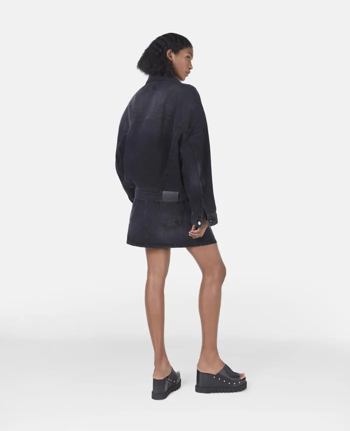 Stella McCartney Falabella Denim Mini Skirt Black Women Denim