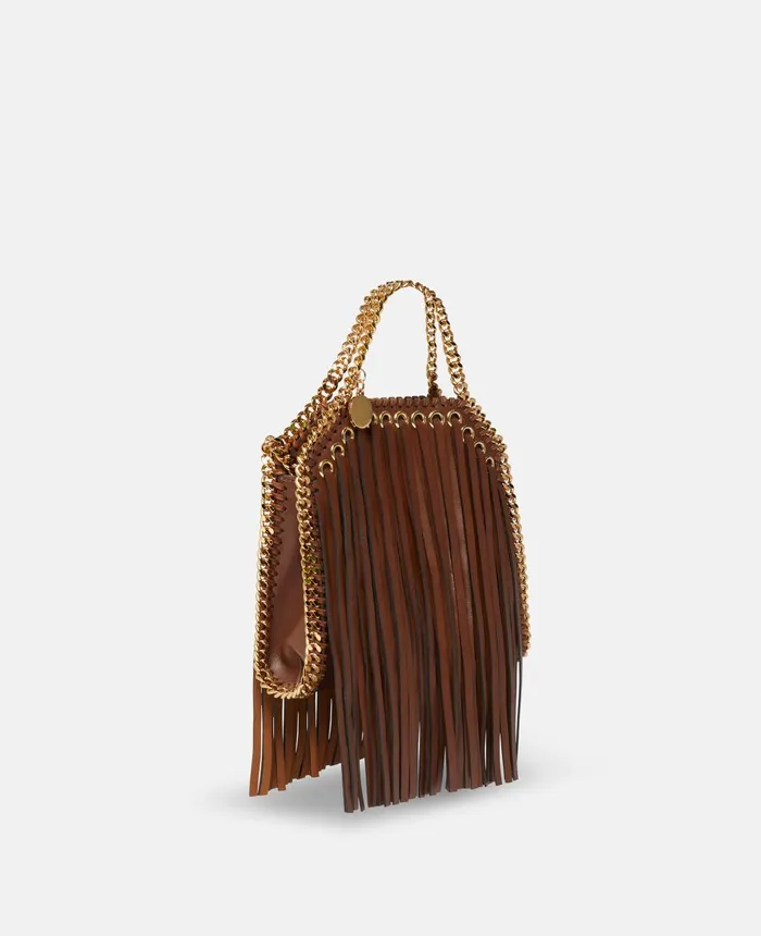 Stella McCartney Falabella Fringed Tiny Tote Bag Cinnamon Women Mini Bags And Clutches Stella McCartney Falabella Fringed Tiny Tote Bag Cinnamon Women Mini Bags And Clutches