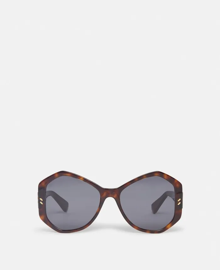 Stella McCartney Falabella Pin Hexagon Sunglasses Shiny Dark Havana Women Sunglasses Stella McCartney Falabella Pin Hexagon Sunglasses Shiny Dark Havana Women Sunglasses