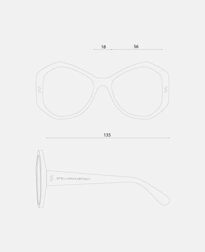 Stella McCartney Falabella Pin Hexagon Sunglasses Shiny Dark Havana Women Sunglasses Stella McCartney Falabella Pin Hexagon Sunglasses Shiny Dark Havana Women Sunglasses