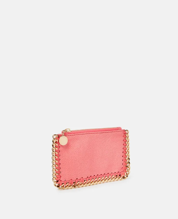 Stella McCartney Falabella Zip Cardholder Bright Pink Women Compact Wallets
