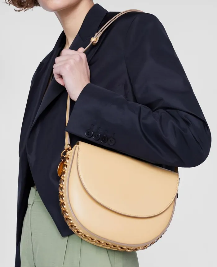 Stella McCartney Frayme Small Flap Shoulder Bag Blush Women Mini Bags And Clutches Stella McCartney Frayme Small Flap Shoulder Bag Blush Women Mini Bags And Clutches