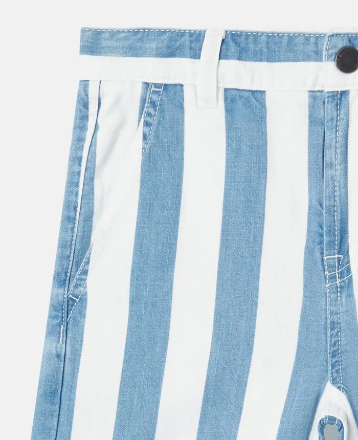 Stella McCartney Funfair Stripe Denim Shorts Light Blue Kids Pants and Shorts Stella McCartney Funfair Stripe Denim Shorts Light Blue Kids Pants and Shorts