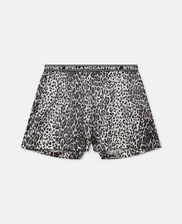 Stella McCartney Leopard Print Shorts Grey Women Lingerie And Sleepwear
