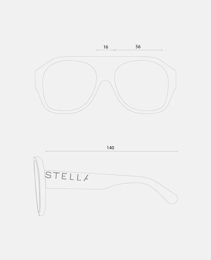 Stella McCartney Logo Chunky Aviator Sunglasses Shiny Light Havana Women Sunglasses Stella McCartney Logo Chunky Aviator Sunglasses Shiny Light Havana Women Sunglasses