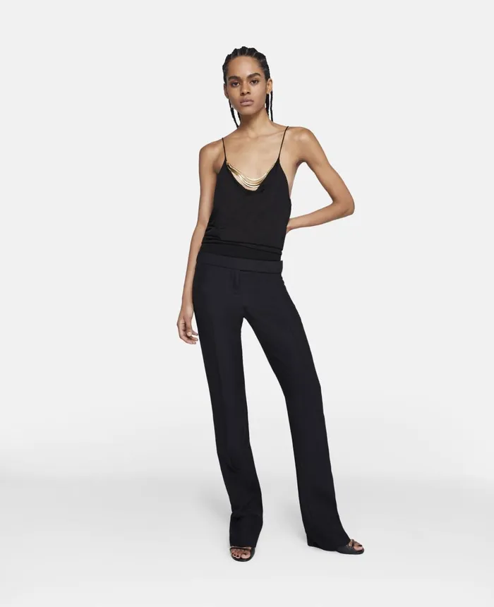 Stella McCartney Low Rise Slim Leg Tailored Trousers Black Women Trousers And Shorts Stella McCartney Low Rise Slim Leg Tailored Trousers Black Women Trousers And Shorts