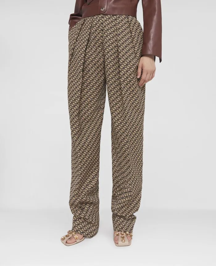 Stella McCartney SWave Pleat Front Straight Leg Trousers Raffia Women Tailoring Stella McCartney SWave Pleat Front Straight Leg Trousers Raffia Women Tailoring