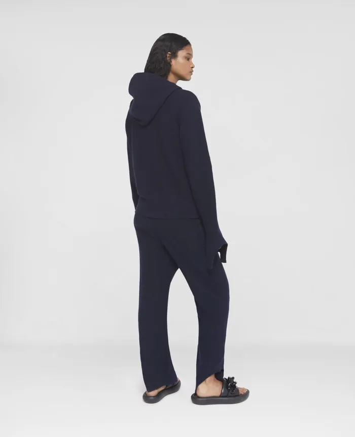 Stella McCartney SWave Regenerated Cashmere Knitted Hoodie Navy Women Knitwear Stella McCartney SWave Regenerated Cashmere Knitted Hoodie Navy Women Knitwear