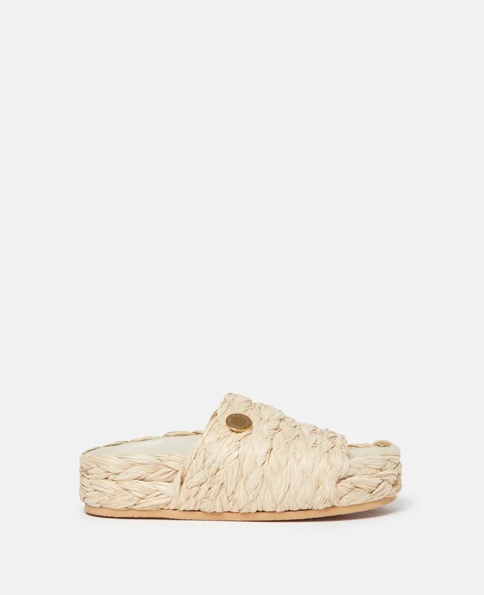 Stella McCartney Skyla Raffia Slides Raffia Women Flats