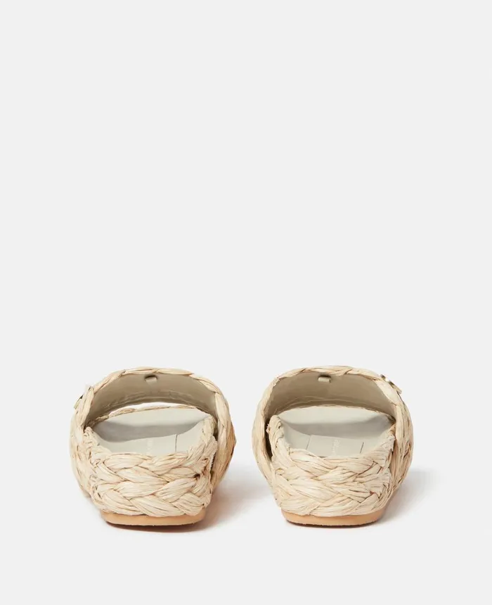 Stella McCartney Skyla Raffia Slides Raffia Women Flats