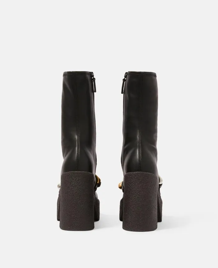 Stella McCartney Skyla Stretch Alter Mat Chunky Ankle Boots Black Women Boots Stella McCartney Skyla Stretch Alter Mat Chunky Ankle Boots Black Women Boots