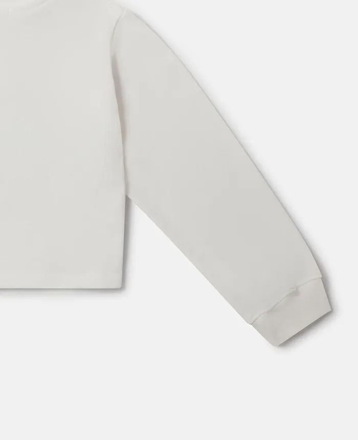 Stella McCartney Stella Festival Print Cropped Sweatshirt White Kids TShirts And Tops Stella McCartney Stella Festival Print Cropped Sweatshirt White Kids TShirts And Tops
