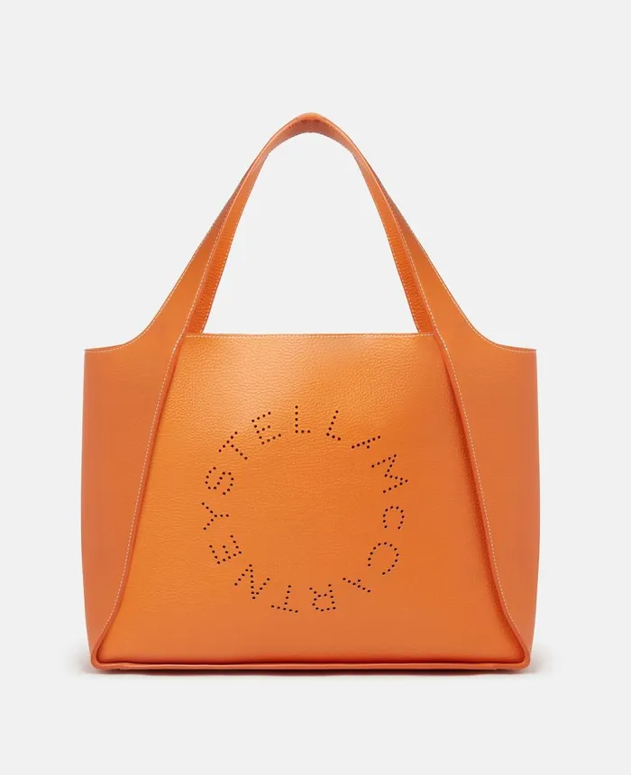 Stella McCartney Stella Logo Grainy Alter Mat Tote Bag Orange Women TopHandle Bags Stella McCartney Stella Logo Grainy Alter Mat Tote Bag Orange Women TopHandle Bags