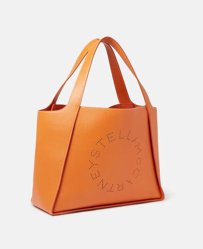 Stella McCartney Stella Logo Grainy Alter Mat Tote Bag Orange Women TopHandle Bags Stella McCartney Stella Logo Grainy Alter Mat Tote Bag Orange Women TopHandle Bags