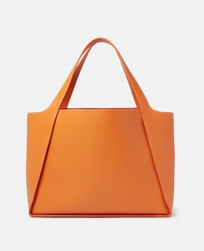 Stella McCartney Stella Logo Grainy Alter Mat Tote Bag Orange Women TopHandle Bags Stella McCartney Stella Logo Grainy Alter Mat Tote Bag Orange Women TopHandle Bags