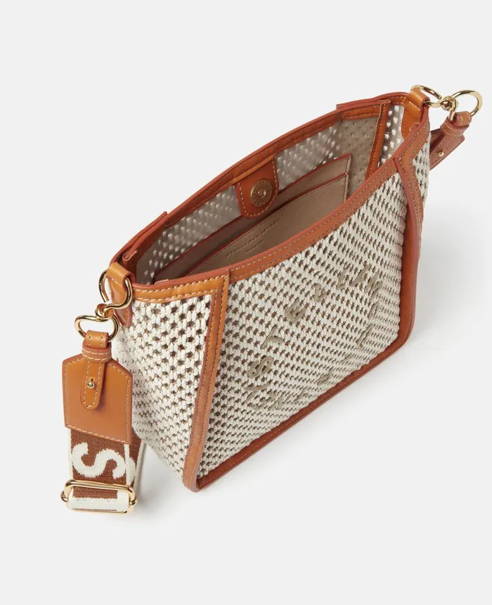 Stella McCartney Stella Logo Rope Mesh Shoulder Bag Ivorybeige Women Logo Bag Stella McCartney Stella Logo Rope Mesh Shoulder Bag Ivorybeige Women Logo Bag