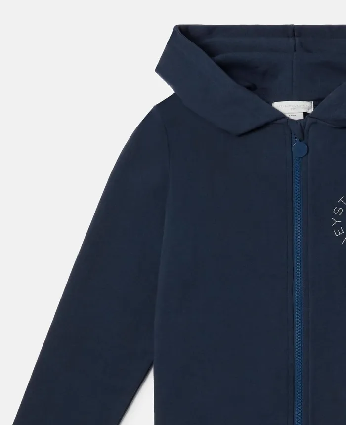 Stella McCartney Stella Logo Zip Hoodie Navy Kids Sweaters and Cardigans