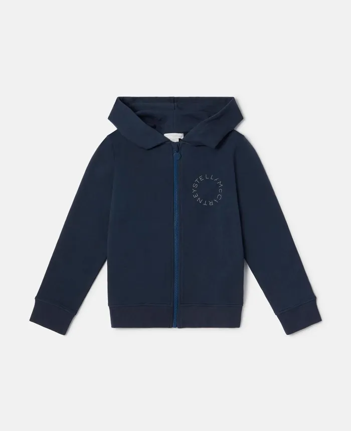 Stella McCartney Stella Logo Zip Hoodie Navy Kids Sweaters and Cardigans