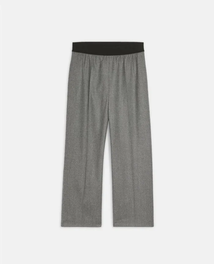 Stella McCartney Tailored Wool Flannel Trousers Heather Grey Women Tailoring