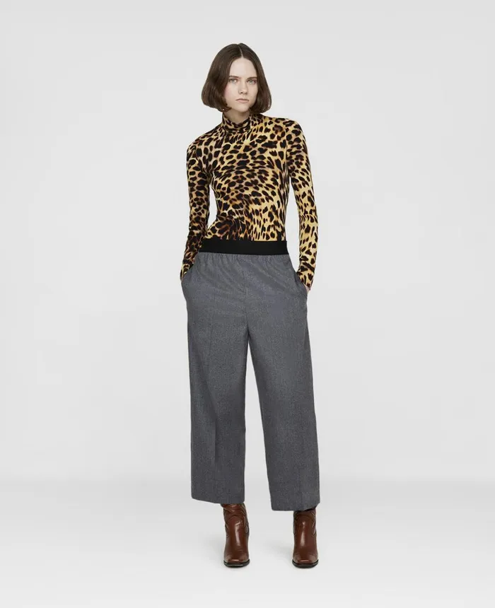 Stella McCartney Tailored Wool Flannel Trousers Heather Grey Women Tailoring Stella McCartney Tailored Wool Flannel Trousers Heather Grey Women Tailoring