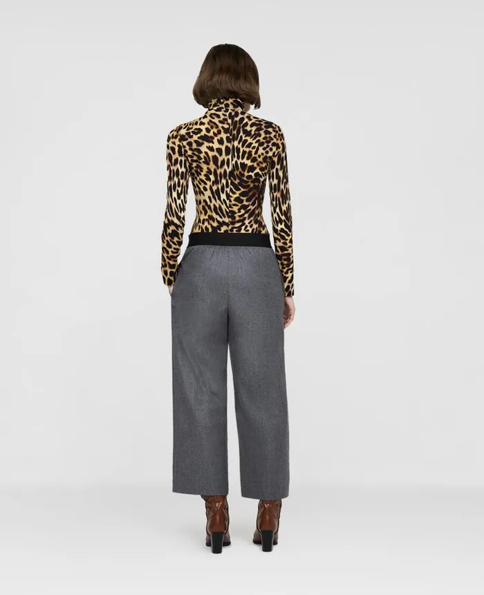 Stella McCartney Tailored Wool Flannel Trousers Heather Grey Women Tailoring Stella McCartney Tailored Wool Flannel Trousers Heather Grey Women Tailoring