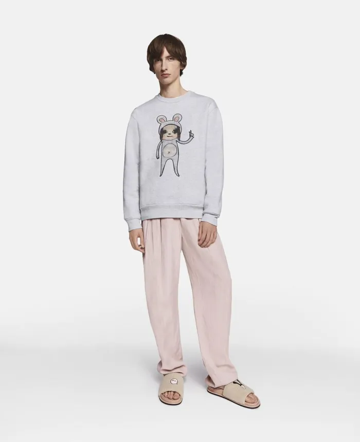 Stella McCartney Untitled Bunny Girl Embroidered Sweatshirt Grey Melange WomenMen Sweatshirts Stella McCartney Untitled Bunny Girl Embroidered Sweatshirt Grey Melange WomenMen Sweatshirts