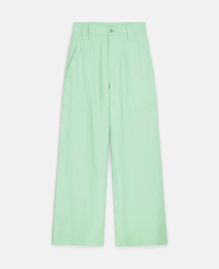 Stella McCartney Wide Leg Trousers Fluo Mint Women Tailoring