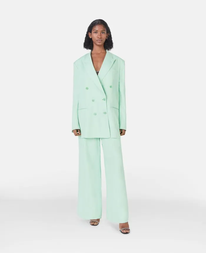 Stella McCartney Wide Leg Trousers Fluo Mint Women Tailoring